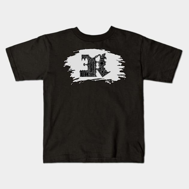 Gothic letter K– Alphabet typography Kids T-Shirt by IrvinGoth Garden